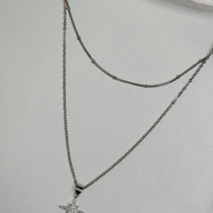 Çelik kuzey Yıldız Figürlü Çift Katlı Silver Kolye – Paslanmaz Kadın Takı, Kararma Yapmaz Işıltılı Model - GildoraAccessories