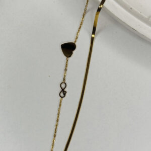 Çelik Kalpli Sonsuzluk Figürlü Gold Bileklik – Paslanmaz Kadın Takı, Kararma Yapmaz Zarif Model - GildoraAccessories