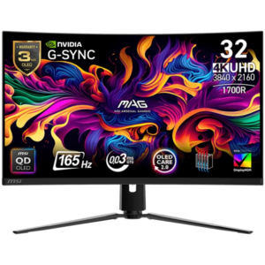 Msi 31.5" Mag 321Cup Curved 1700R Qd-Oled 0.03Ms 165Hz Uhd