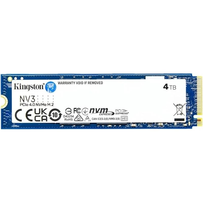 Ssd Kingston 4Tb Nv3 M.2 Nvme Pcıe Gen4 6000/4000Mbs Snv3S/4000G KKTC