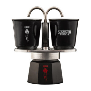 BIALETTI Set Mini Express Stranger Things Moka Kahve Makinesi ve 2 Bardak