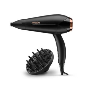 BABYLISS D570DE Turbo Parlaklık Saç Kurutma Makinesi, Siyah/Pembe Altın