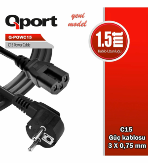 Kablo Qport Q-Powc15 1.5M C15 Power Guc Kablosu