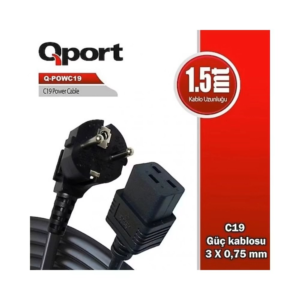 Kablo Qport Q-Powc19 1.5M C19 Power Guc Kablosu