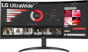 Monitor Lg 34" 34Wr50Qc-B Curved 5Ms 3440X1440,Dp,Hdmi,100Hz,Vesa