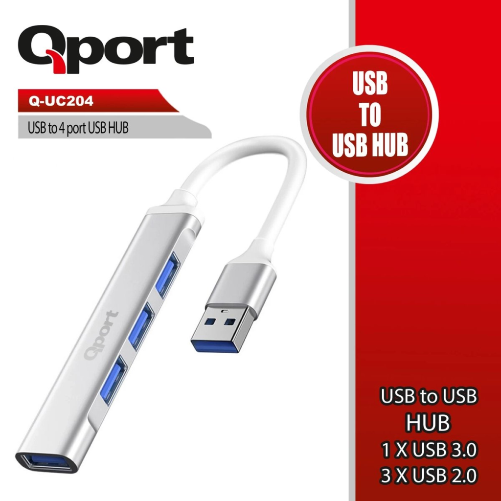 Usb Çoklayıcı Qport Q-Uc204 Usb To 4 Port Kktc