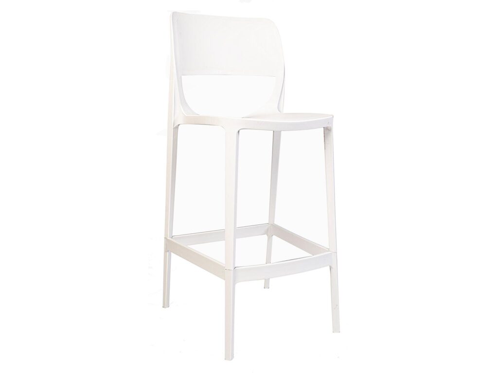 Bella Rainbow Plastik Kolsuz Bar Sandalyesi Beyaz - Rainbow