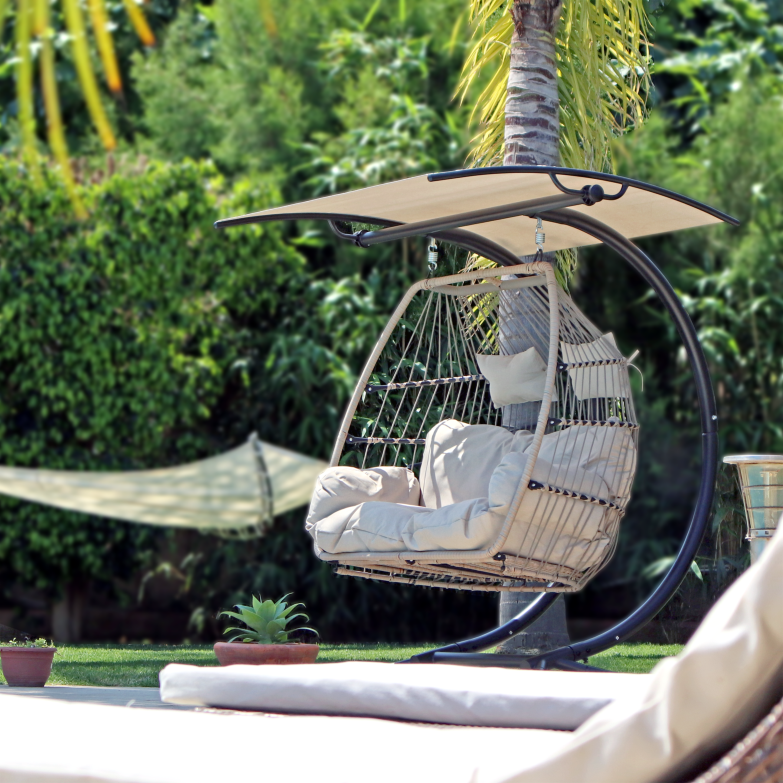 Garden Times Toscana Çift Kişilik Rattan Salıncak - Garden Times