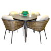 Havanna Dörtlü Dinning Alüminyum + Örgülü Set - Garden Times