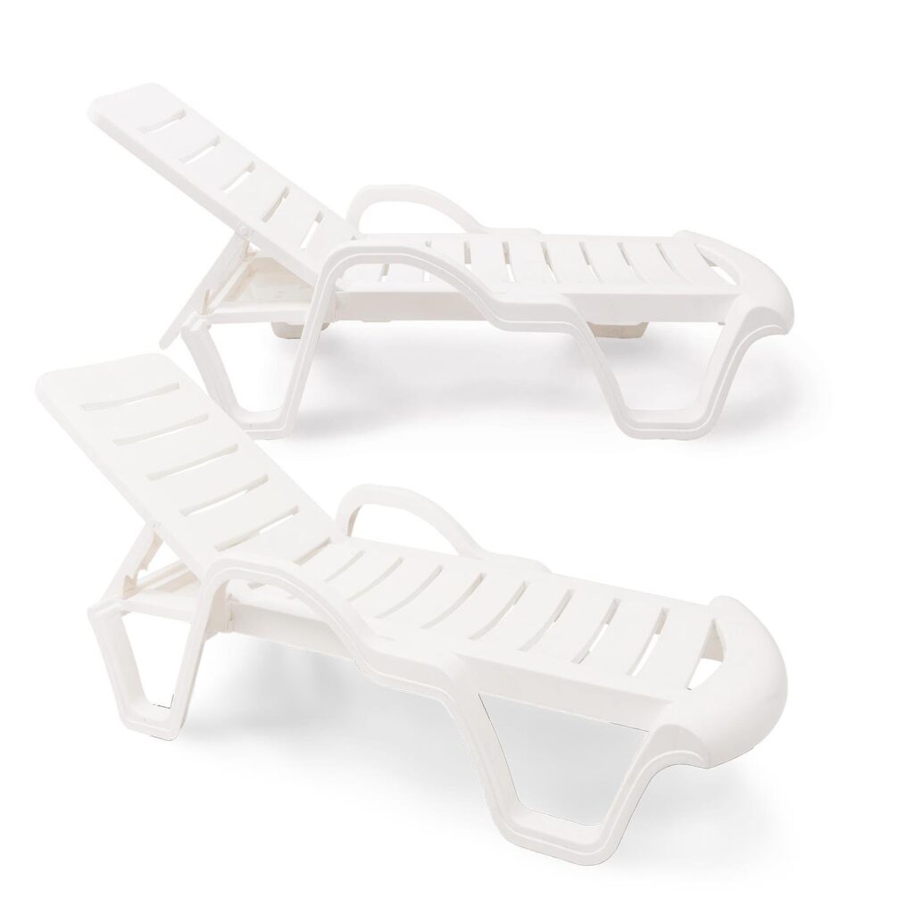 Lara Kollu Şezlong Beyaz - Delta