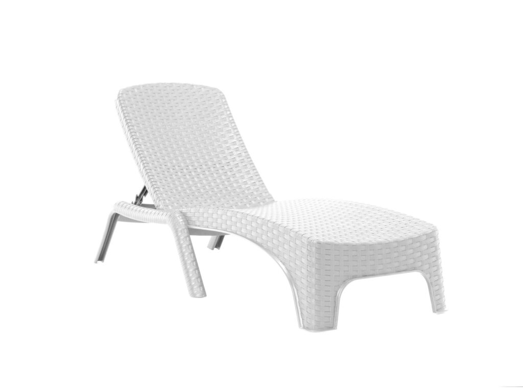 Roma Plastik Rattan Şezlong Beyaz - Rainbow