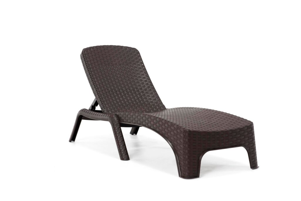 Roma Plastik Rattan Şezlong Kahve - Rainbow