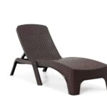 Roma Plastik Rattan Şezlong Kahve