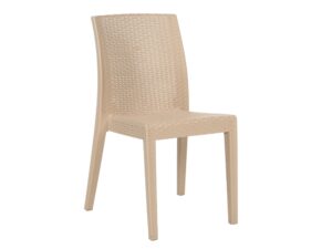Siena Rainbow Rattan Kolsuz Sandalye Krem
