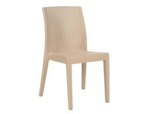 Siena Rainbow Rattan Kolsuz Sandalye Krem
