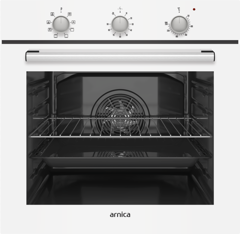 ARNICA 0+8 76 Lt. Turbo Ankastre Fırın Beyaz / Siyah