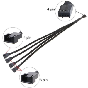 Kablo 4 Pin Fan Power Splitter To 3 X 3 Pin + 1 X 4Pin Power Pin KKTC