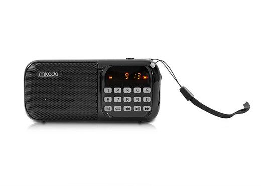 Mikado Md-R21 Siyah Usb+Tf Kart+Fm Led Ekranlı Şarjlı El Radyosu-Mi̇kado KKTC