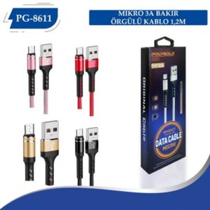 Pg-8611 Mi̇cro Usb Şarj Data Kablosu-Polygold KKTC