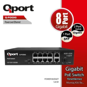 Qport Q-Poe8G 8 Port 10/100/1000 2 Port 10/100/1000 Uplink 1 Port Sfp