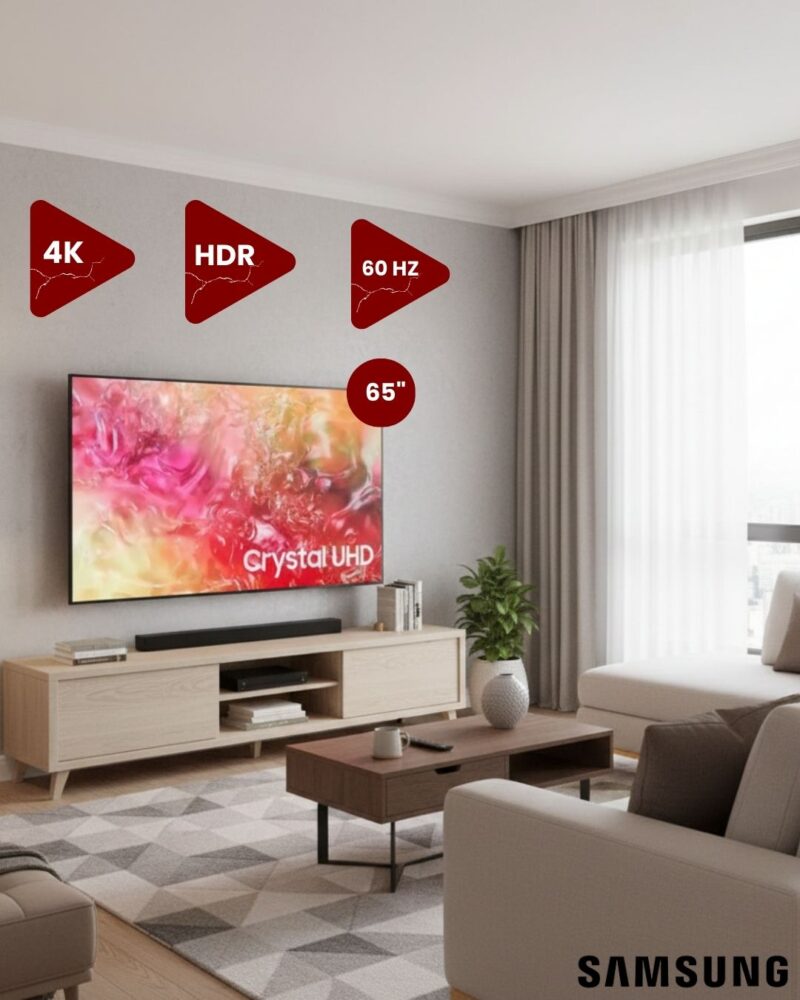 SAMSUNG 65" 4K Crystal UHD Tv