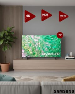 SAMSUNG 75" 4K Crystal UHD Televiyon