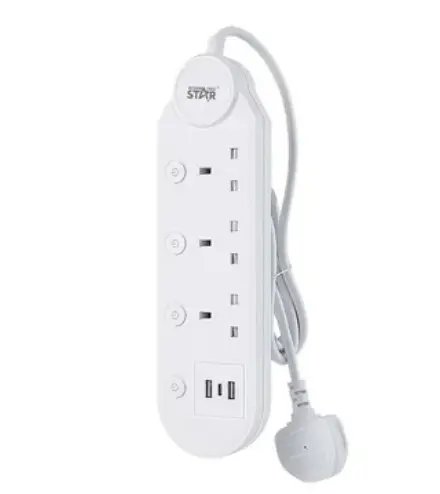 Girne_St00134_1 Winning Star St-1201U-3 Uzatma Kablosu 2Xusb + 3 Fişli