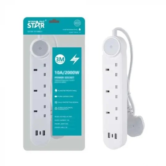 Girne_St00135_1 Winning Star St-1200U-3 Uzatma Kablosu 2Xusb 3 Plug