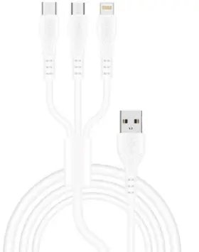 Sunix Sc-63 3 İn 1 Usb Data Cable Micro & Type-c + Lightning