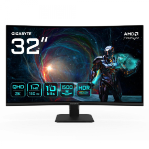 Gigabyte Gs32Qca 31.5" 180Hz 1Ms Hdmi Displayport Curved 2K Gaming