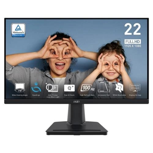 Monitör Msi 21.5" Pro Mp225V Flat Va 1Ms 100Hz Fhd Siyah KKTC