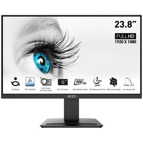 Monitör Msi 23.8" Pro Mp2412 Flat Va 1Ms 100Hz Fhd Siyah