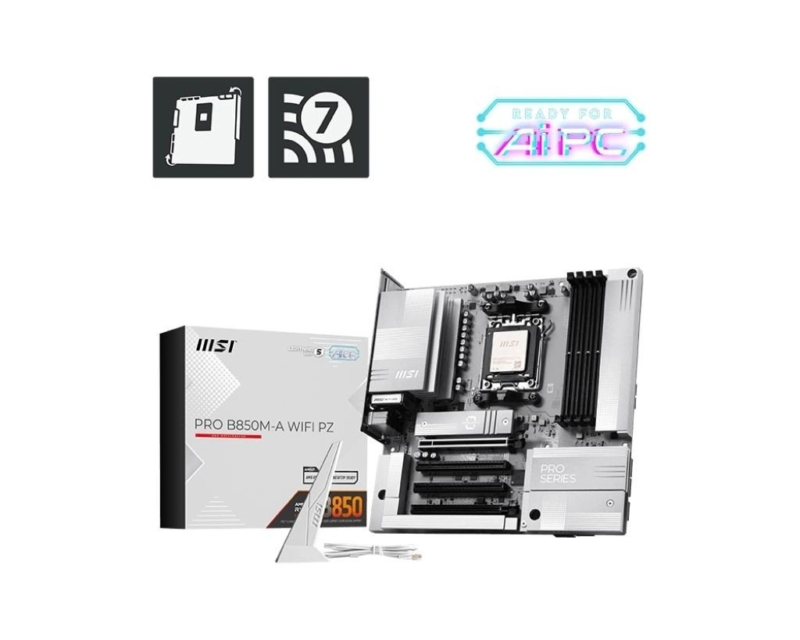Msi Pro B850M-A Wifi Pz Ddr5 Am5 Ddr5 8200Mhz+(Oc)Mhz Wi-Fi 7 Matx
