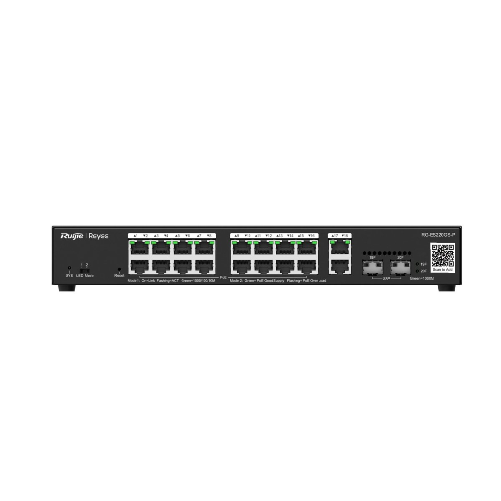 Ruijie Reyee Rg-Es220Gs-P 20 Port 16 Port Gigabit Poe 2 Sfp Switch KKTC