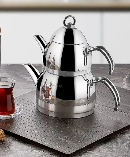 Polochef Zümrüt Çelik Çaydanlık Tel Sap Mega Ztç-103