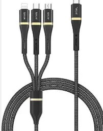 Wiwu Elite 100w 3 İn 1 Type-c Şarj Kablosu 1.2m Type-c+ Lightning + Micro C024