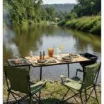 Mangallı katlanır taşınabilir el yapımı piknik&kamp masası