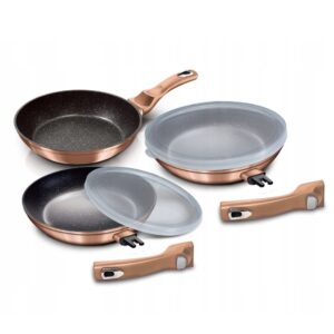 Berlinger Haus - 5 Parça Çıkarılabilir Saplı Silikon Kapaklı Tava Seti - BH/7054