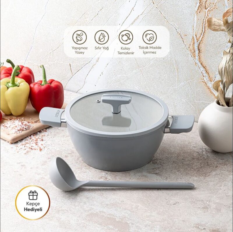 Emsan Swıss Rs 20 Cm Derin Tencere, Gri