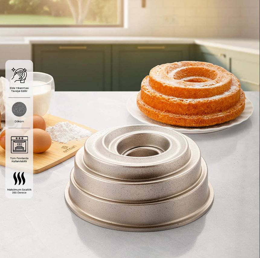 1000260462001 Emsan Golden Storm Kek Kalıbı Gold - Görsel 1