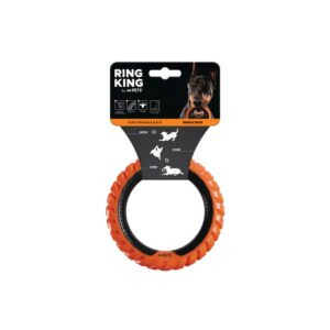 -Ring King Orange & Black Single Köpek Oyuncak ve Tasmaları-kktc