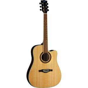 Eko ONE D CW EQ Elektro Akustik Gitar Natural Cutaway