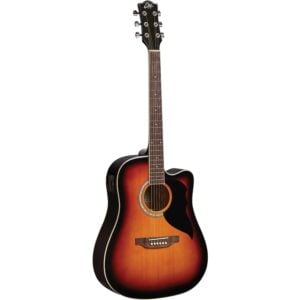 Eko Ranger CW EQ Elektro Akustik Gitar Brown Sunburst Cutaway