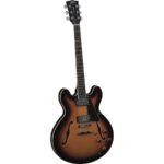 Eko SA-350 Semi-Akustik Elektro Gitar Sunburst Hollowbody Jazz