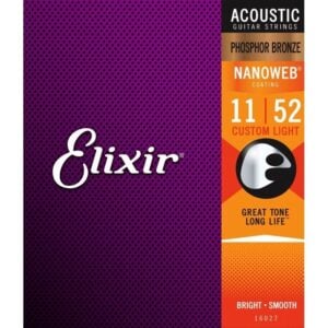 Elixir Nanoweb Phosphor Bronze 16027 Akustik Gitar Teli Custom Light 11-52