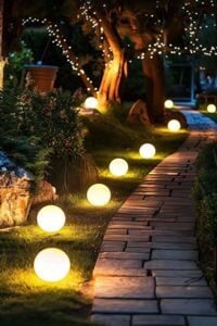 Algam Lighting S-30 LED Dekoratif Küre Lamba 30cm Şarjlı Bahçe Aydınlatma