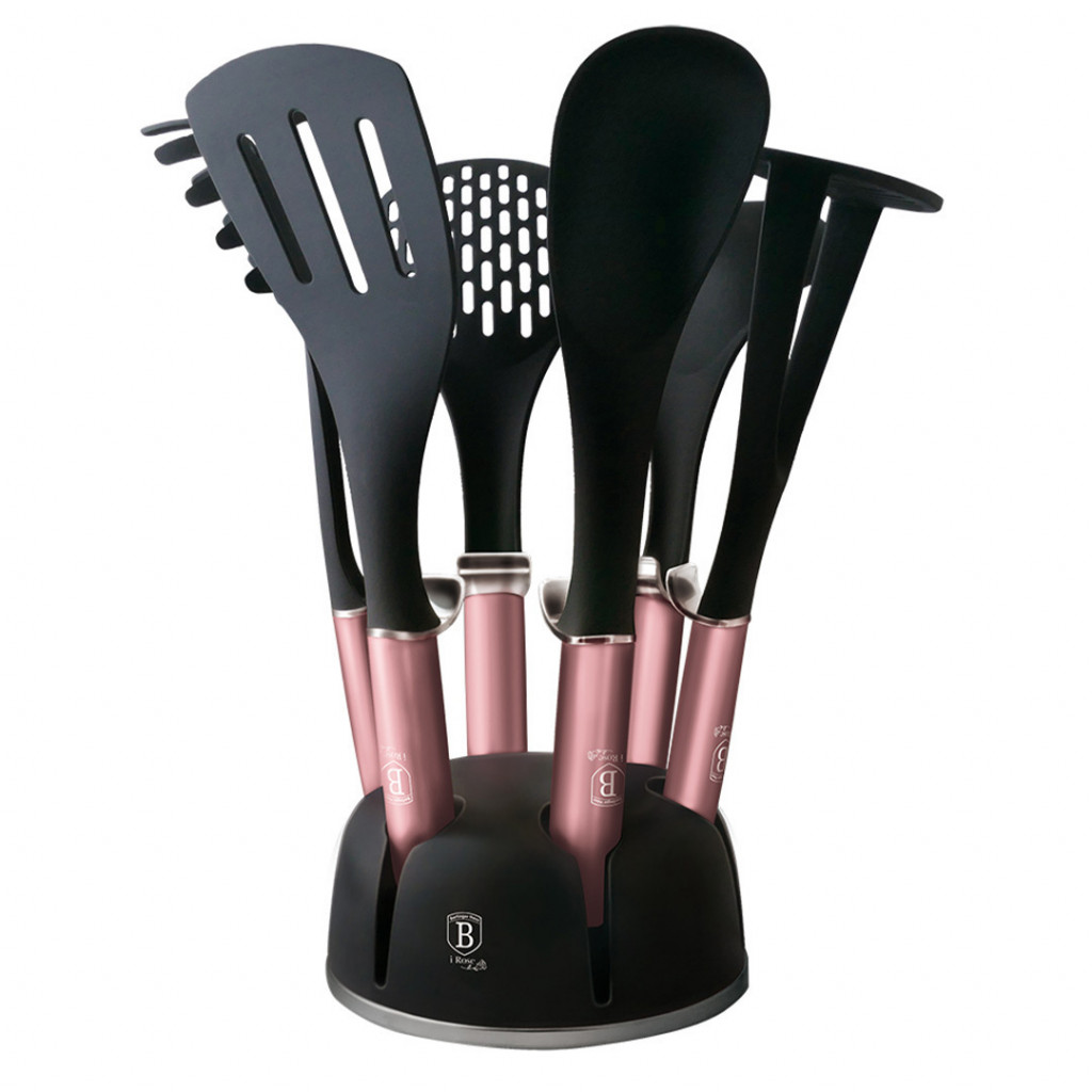 20220915135322_Berlinger_Haus_Set_Ergaleion_Mageirikis_Me_Koutales_Kai_Vasi_7Tmch_I_Rose_Collection_Bh_6244 Berlinger Haus - 7 Parça Standlı Yemek Servis Seti - Bh/6244N - Görsel 1