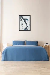 Allegro Çift Kişilik Premium Nevresim Seti Mavi-Gri