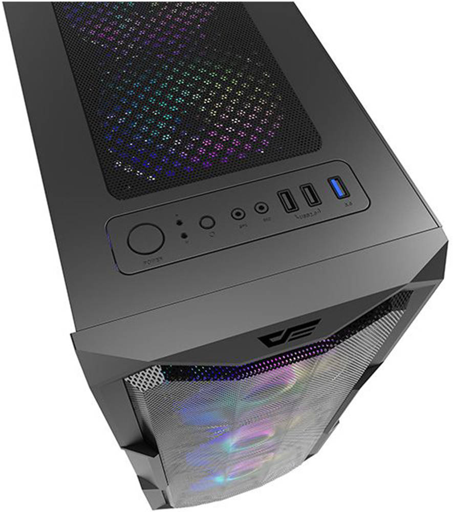 6Cac2Db455Aca4F131B3887669446222-Hi202404121015070 Darkflash Aquarius Mesh Siyah Mid Tower Atx Bilgisayar Kasası - Görsel 1