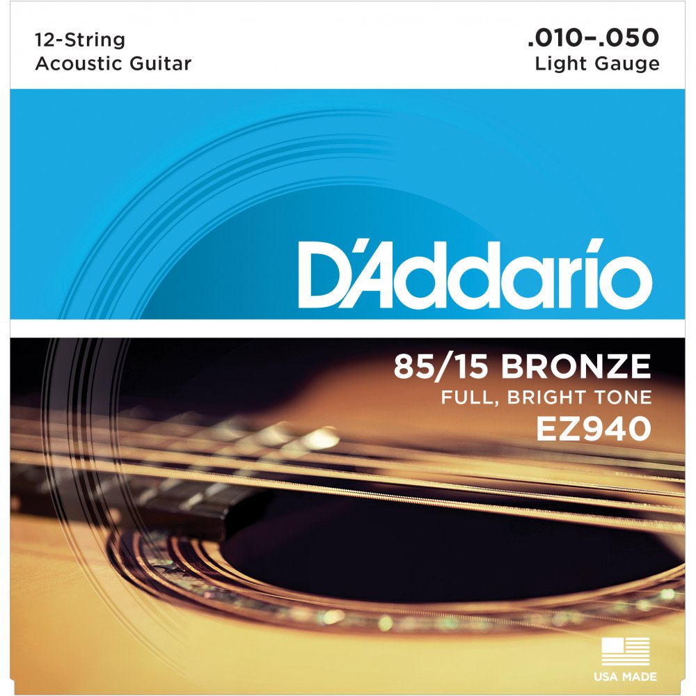 Daddario_Ez940 D'Addario 85/15 Bronze Ez940 12 Telli Akustik Gitar Teli Light - Görsel 1